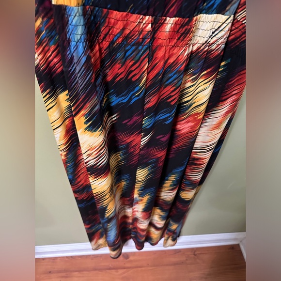 JPR Maxi Dress Sleeveless Abstract Boho Plus Size 2X Rainbow Multicolor Hipster - Picture 8 of 8
